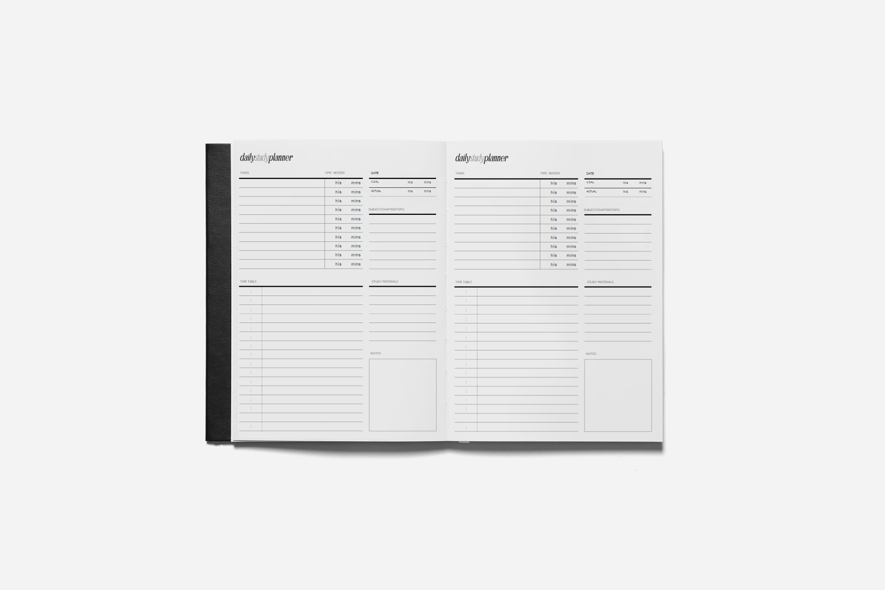 Free Printable Daily Study Planner