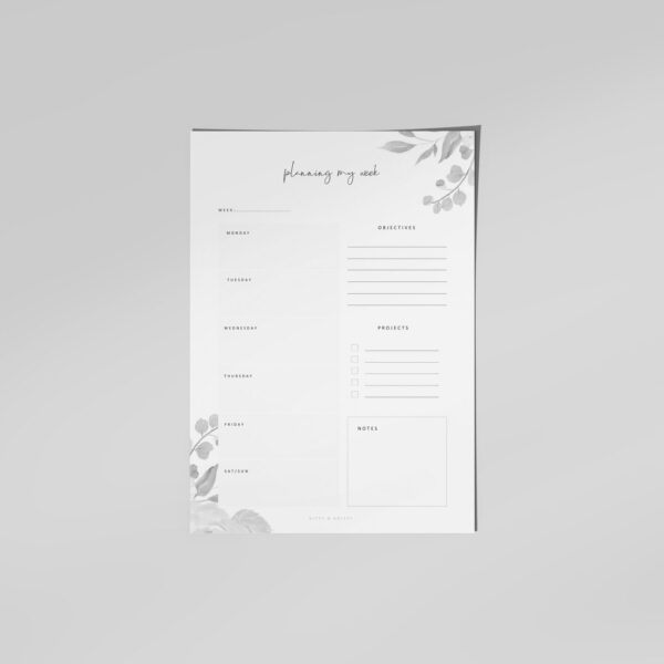 Free Floral Weekly Planner Printable
