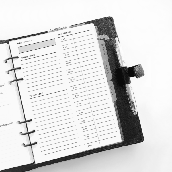Printable Minimal Daily Schedule Planner
