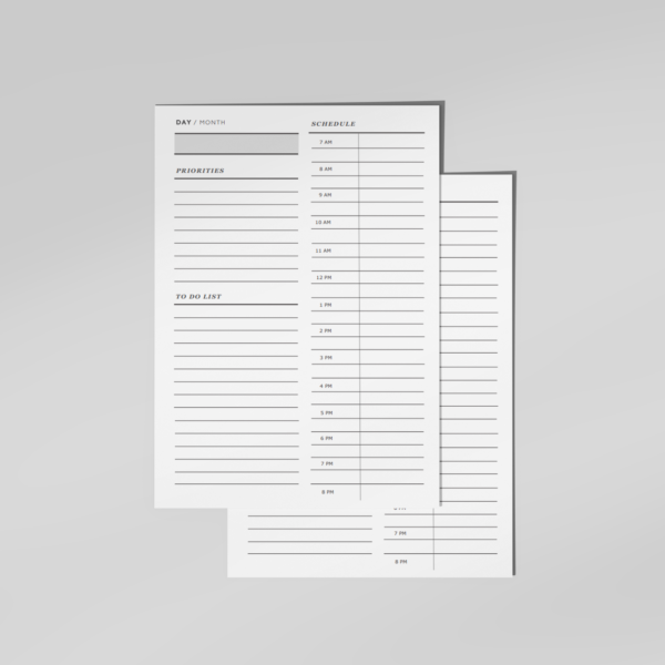 Printable Minimal Daily Schedule Planner