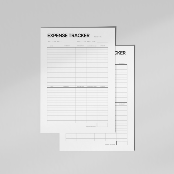 Minimal Finance Tracker Printable