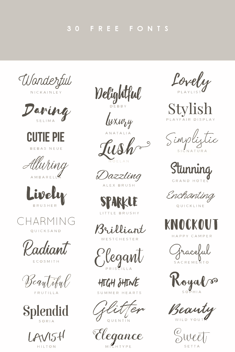 30 Free Stylish Contemporary Script Fonts