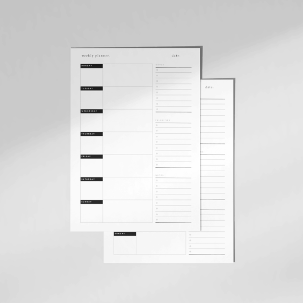 Minimal Weekly Planner Printable