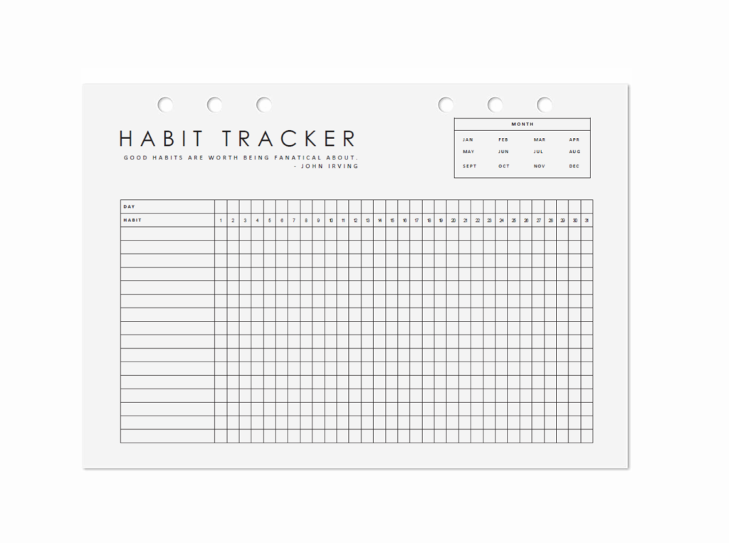 Free Monthly Habit Tracker Printable