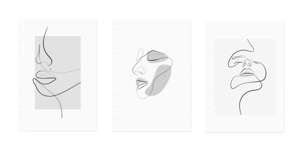 Female Face Illustration Planner Dashboard Cover