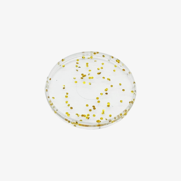 Clear Gold Glittery Discbound Discs