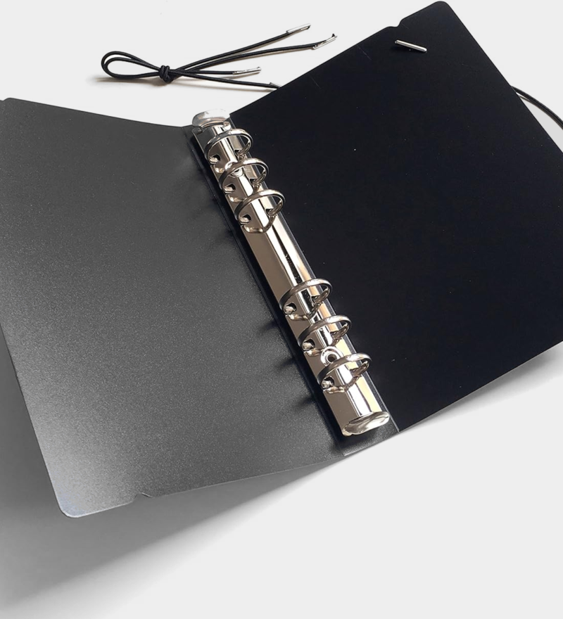 Frosted Transparent Notebook Planner Black
