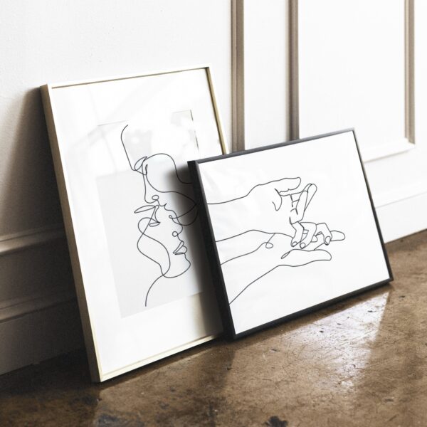 Minimalist Couple One Line Graphic Print 2