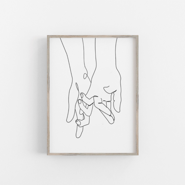 Minimalist Couple One Line Graphic Print 2