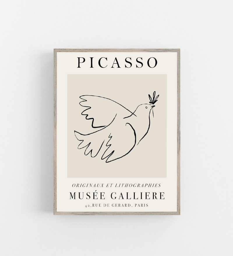 Minimalist Matisse Abstract Dove Print
