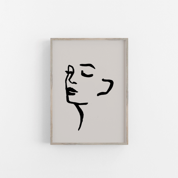 Line Art Abstract Faces Wall Art Print