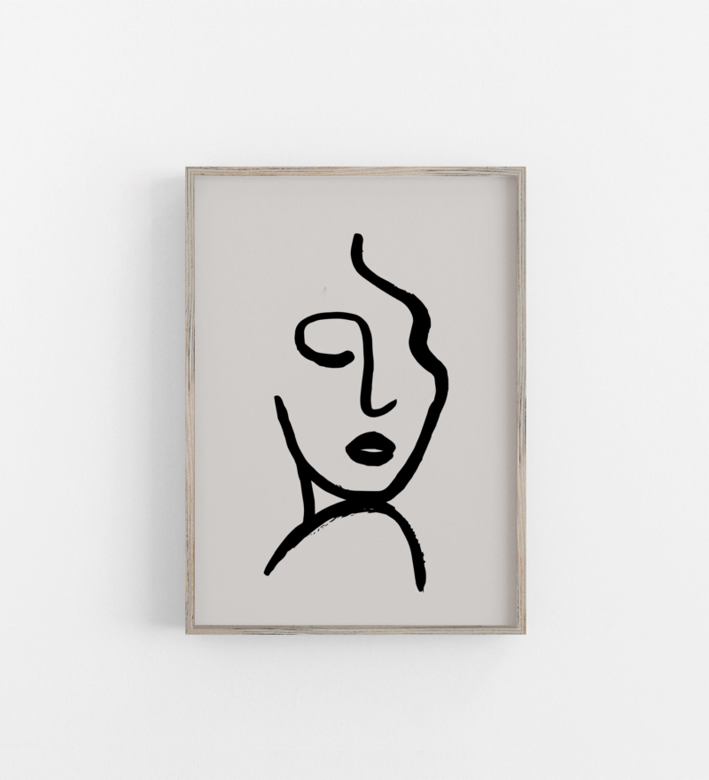 Line Art Abstract Faces Wall Art Prints 2