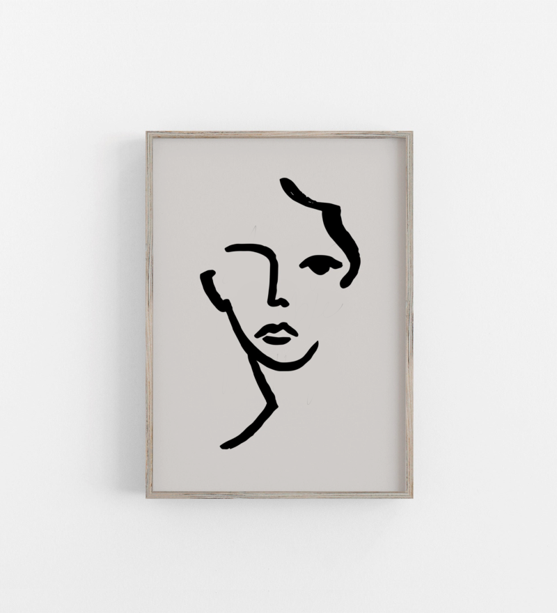 Line Art Abstract Faces Wall Art Prints