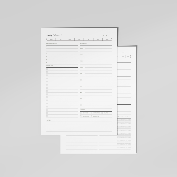 Minimal Work Planner Printable 01