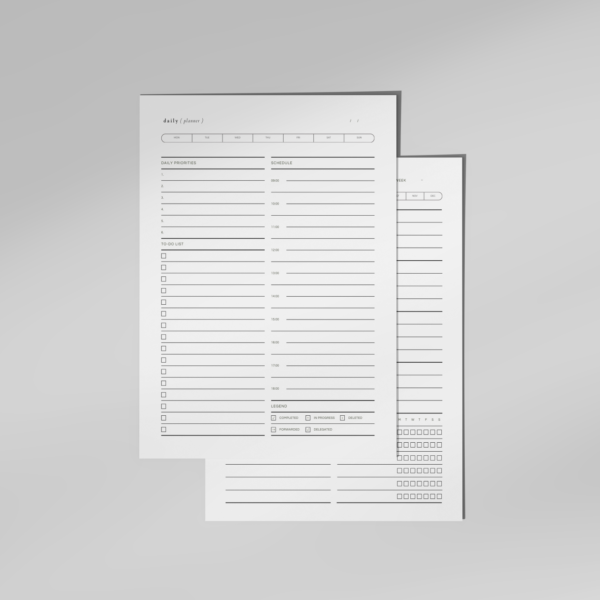 Undated Minimal Work Planner Printable