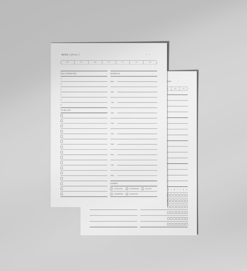 Minimal Work Planner Printable