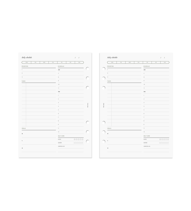Undated Daily Schedule No.2 2