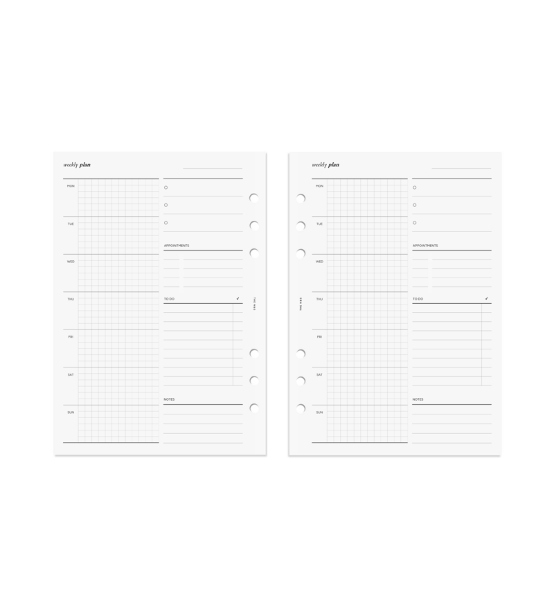 Undated Grid Weekly Tasks A5