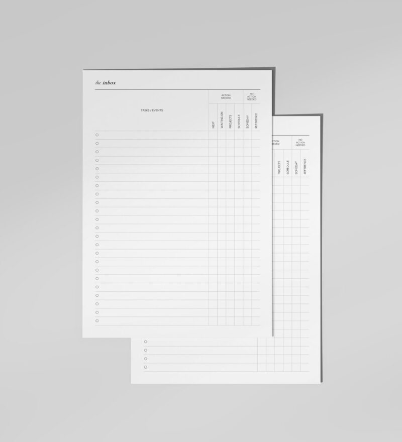 GTD Inbox Printable
