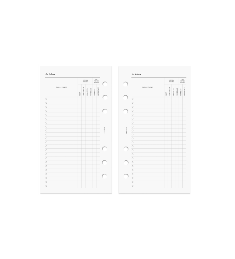 GTD Inbox Printable Personal