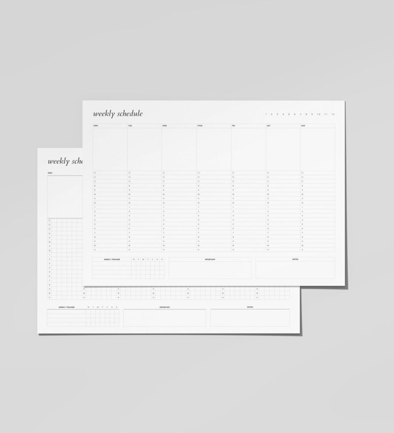 Horizontal Weekly Schedule Planner 4