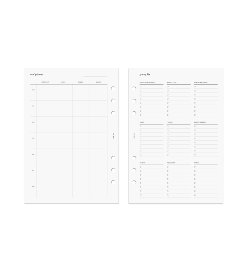 Weekly Meal Plannner with Grocery Lists 2