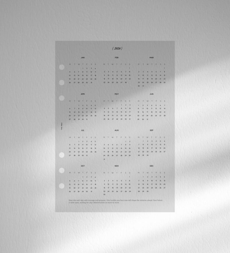 2026 At a Glance Planner Dashboard