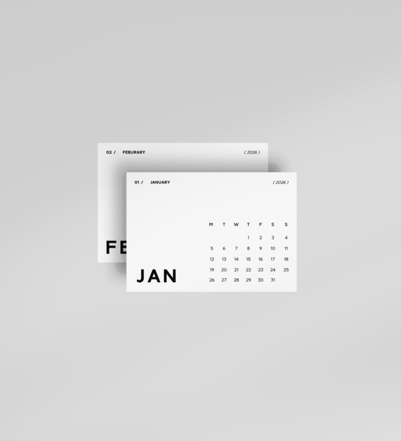 2026 Calendar Journaling Cards