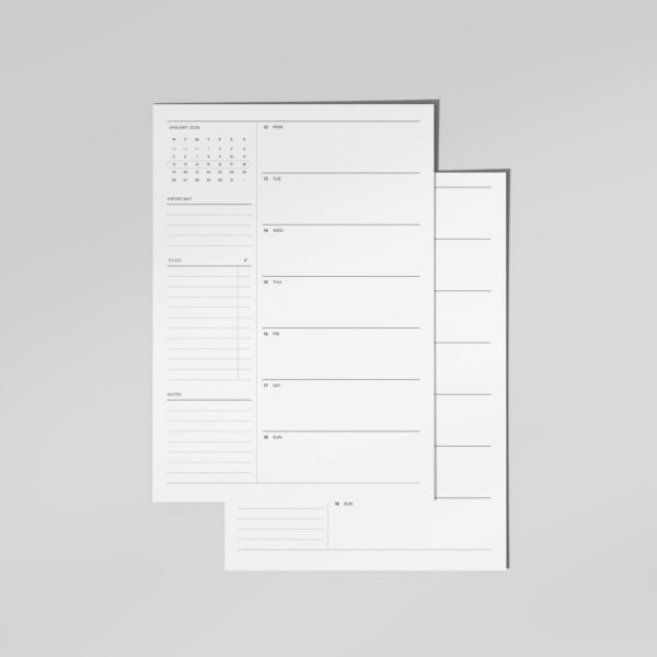 2026 Horizontal Weekly Blank