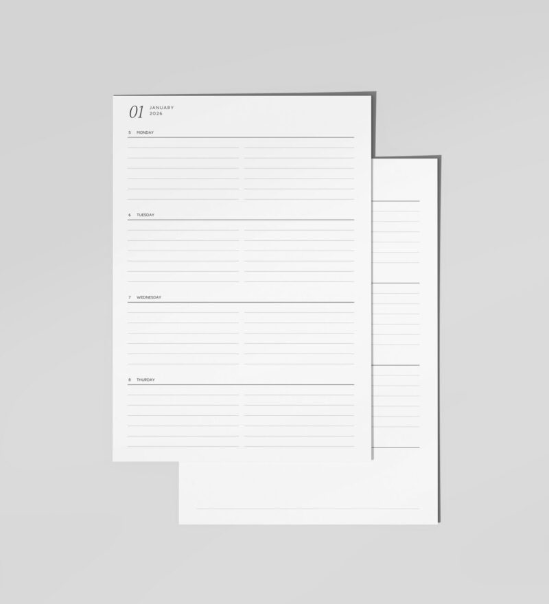 2026 Horizontal Weekly Planner