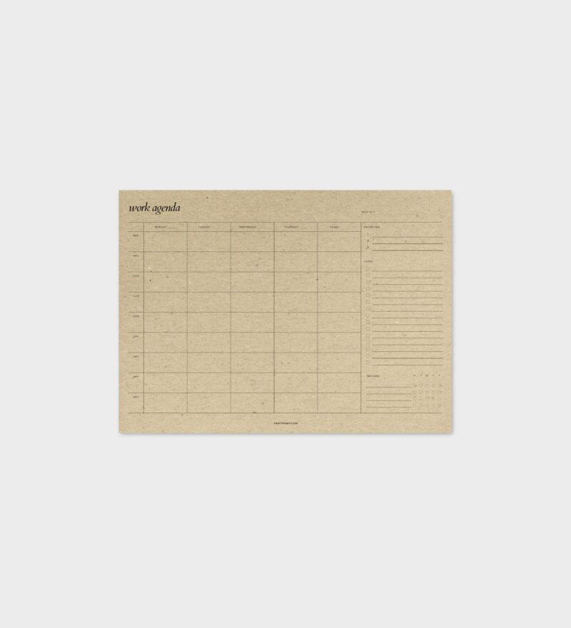 Minimal Work Week Schedule Blank 2