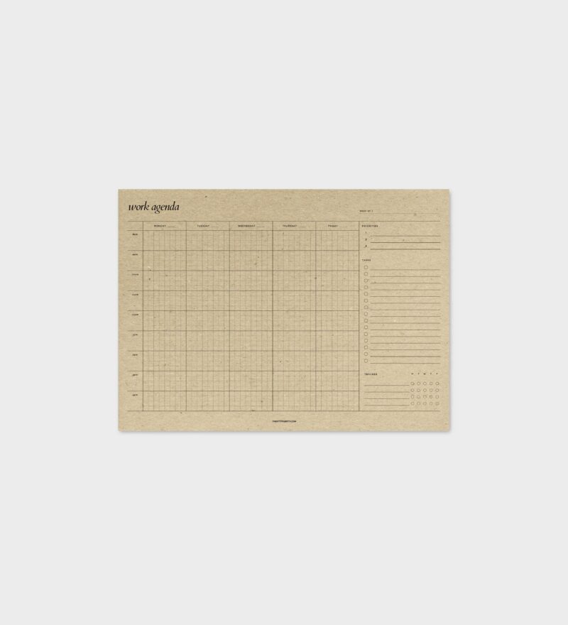 Minimal Work Week Schedule Grid 2